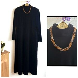 Vintage Jacqueline Ferrar Women Black Stretch Velvet  Waisted Longsleeve…